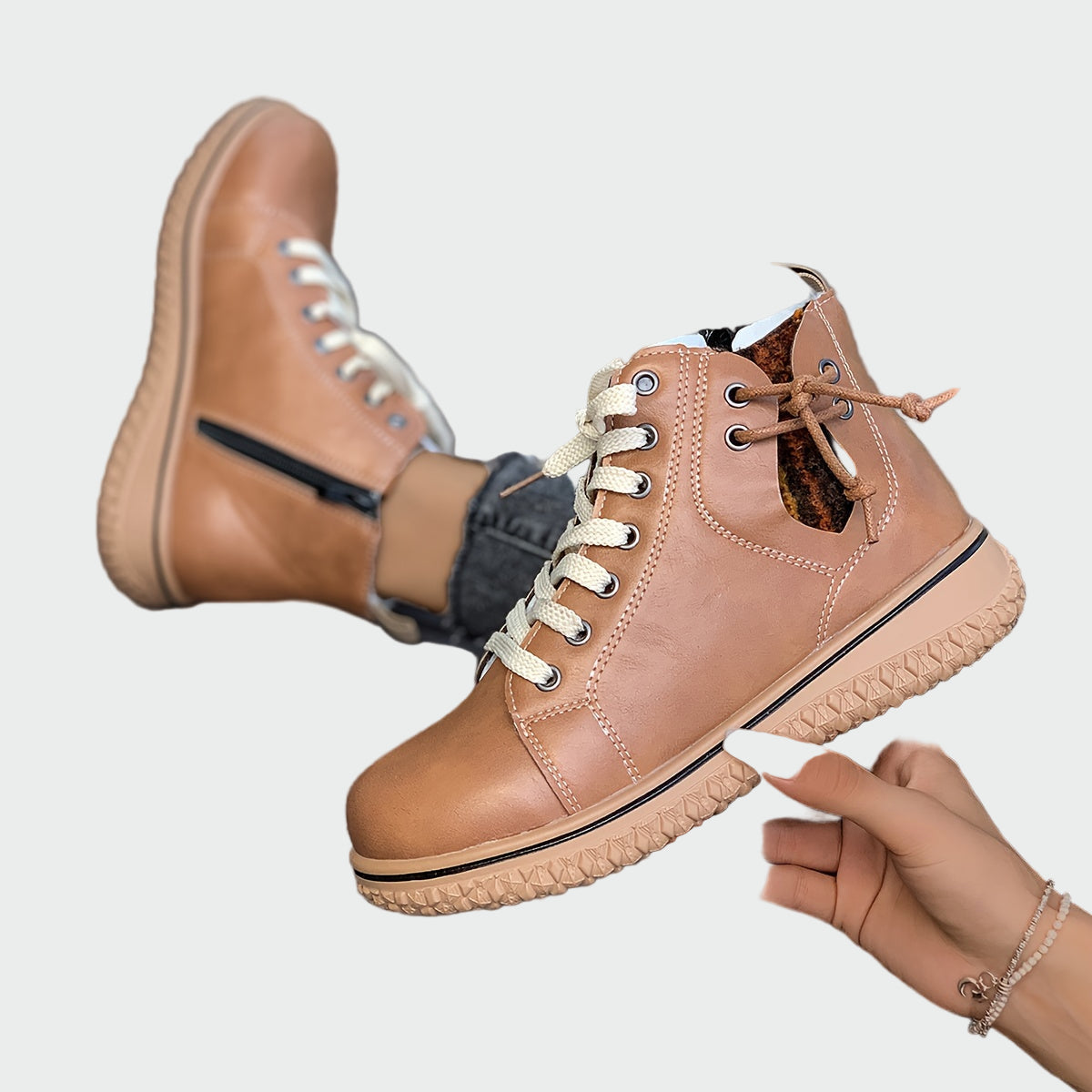 Orthopädische Lederstiefel bis zur Knöchel