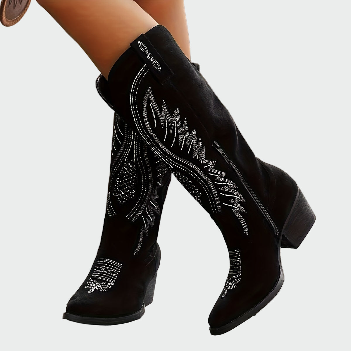 Modische bestickte Western-Stiefel