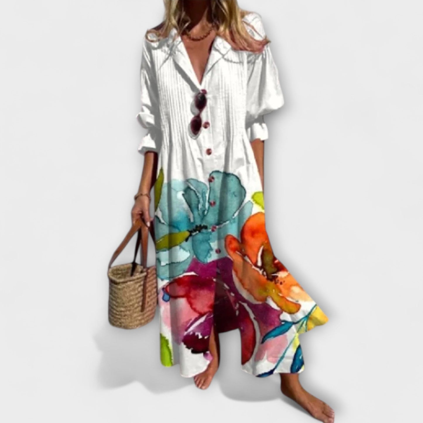 Lila - Schmeichelhaftes Maxikleid mit Bauchbedeckung