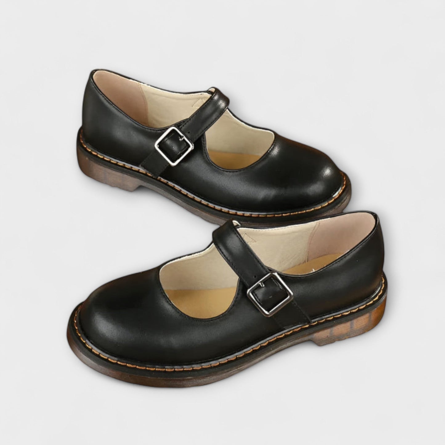 Aurora Damen Vintage Mary Jane Schuhe – Klassische Leder Schuhe mit Riemchen & Komfortsohle