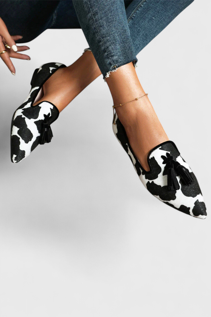 Fermina Elegante Mokassins mit Spitzem und Bicolor-Design