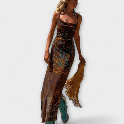 Fee - Einzigartiges Midi-Kleid mit Cowl-Neck