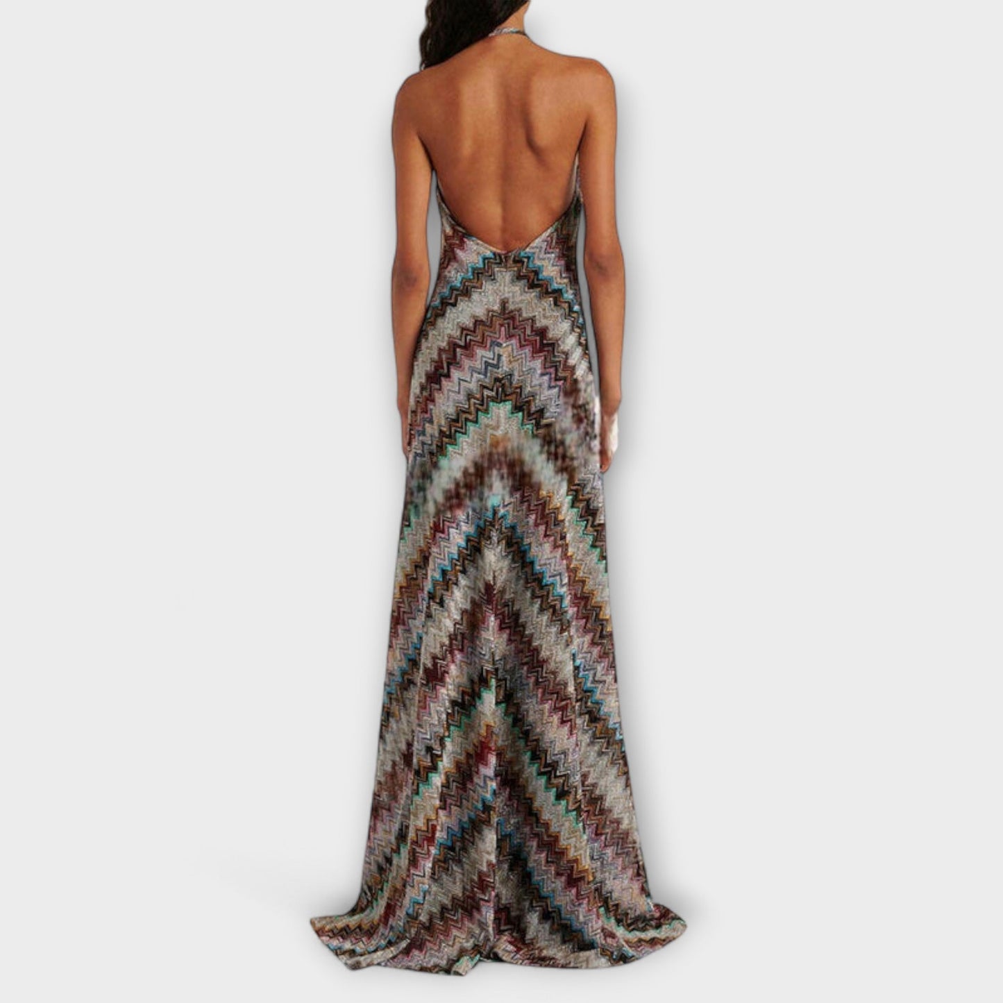 Reese - Jodie Strick Kleid mit buntem Fischgrätenmuster