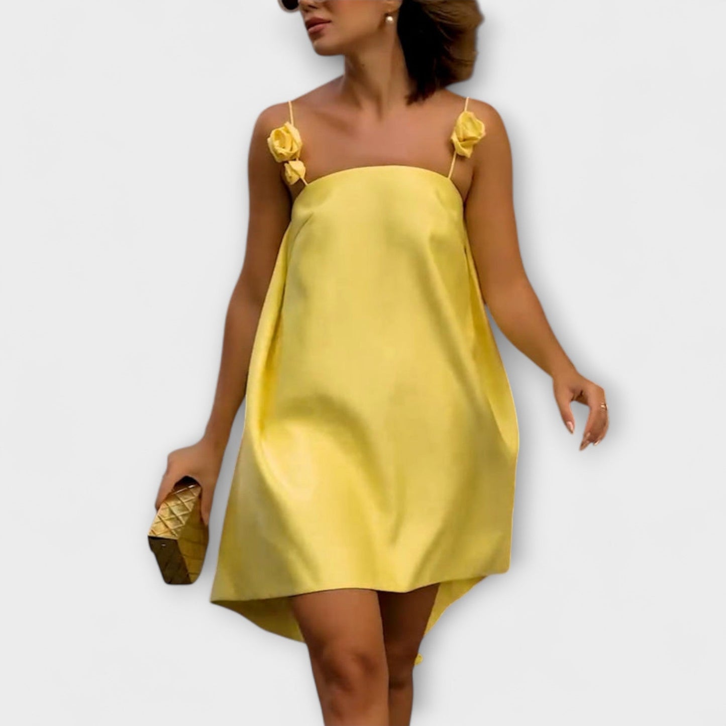 Jordan - Stilvolles Floralprint-Loses Mini-Kleid mit Trägern