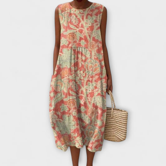 Thaleia – Midi-Kleid im floralen Vintage-Design
