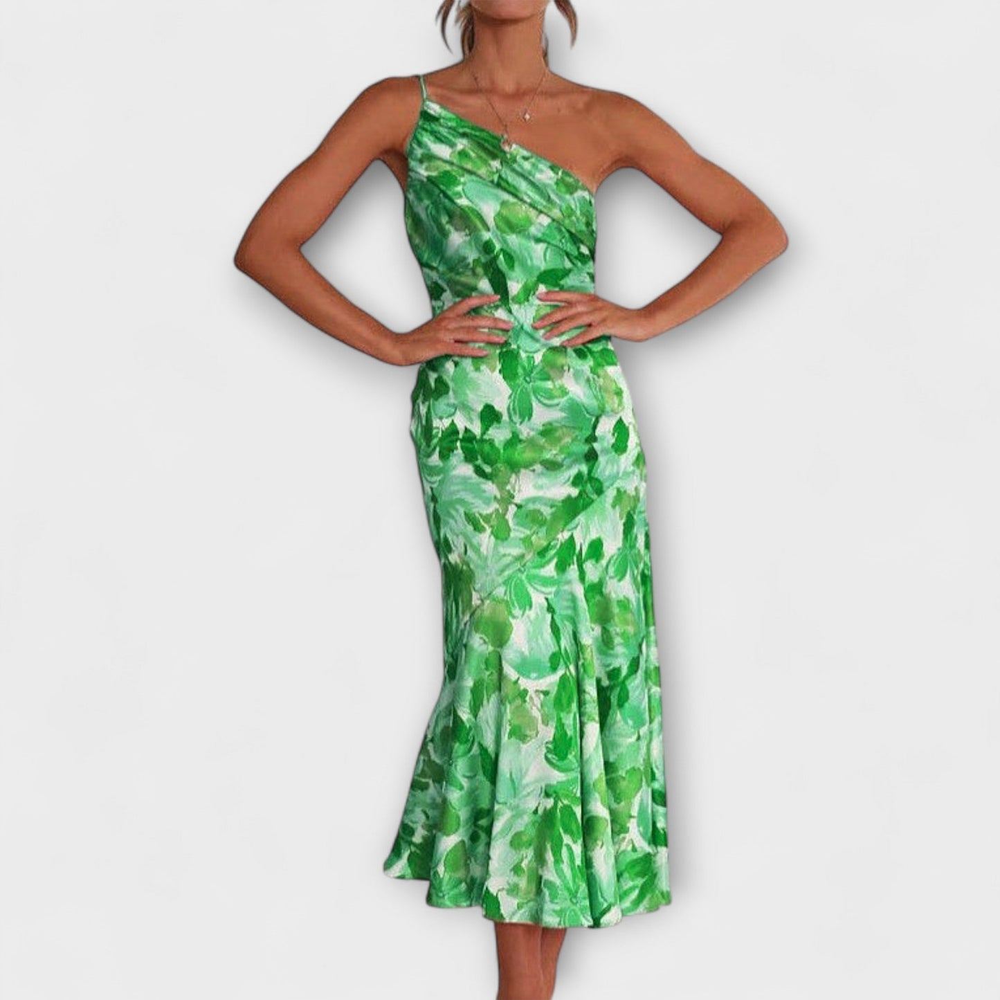 Tabea - Asymmetrisches Blumendruckkleid