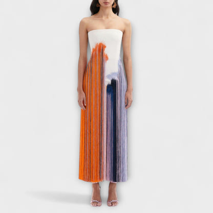 Summer - Schickes Colorblock-Kleid mit trendigen Quasten