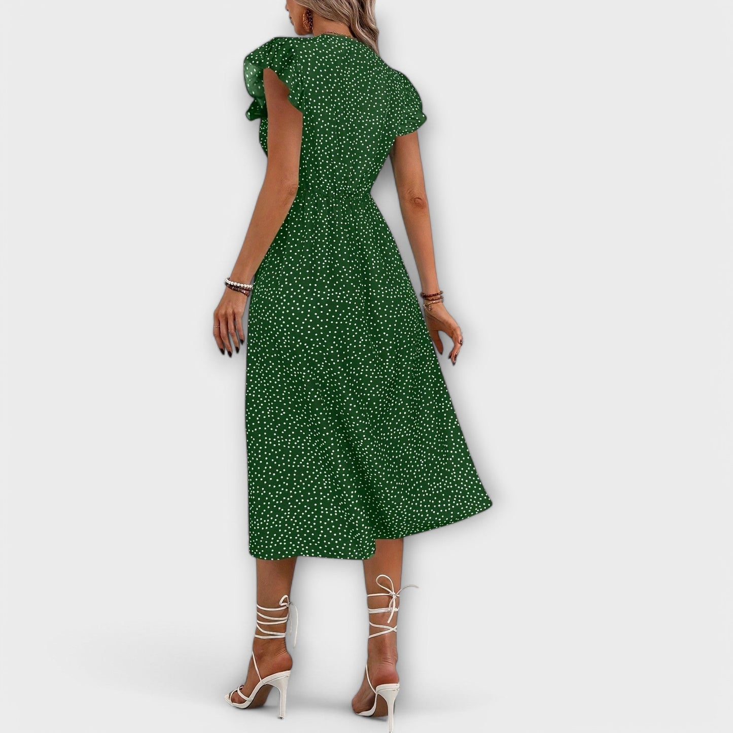 Schickes Polka-Dot-Midi-Kleid