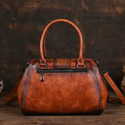 Florina - Handtasche aus Leder mit Gravur und floralem Muster