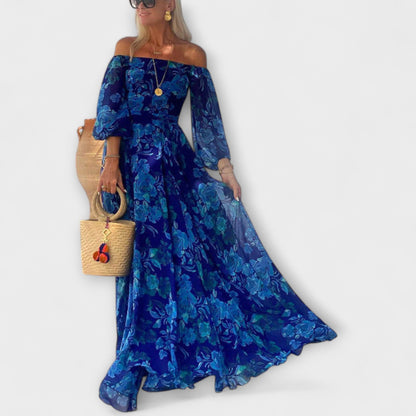 Juniper - Florales Off-Shoulder Smocked Maxikleid
