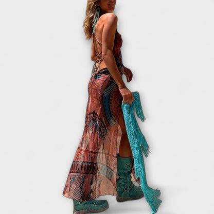 Fee - Einzigartiges Midi-Kleid mit Cowl-Neck