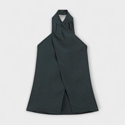 Aurora - Blauer Halter Neck Top mit Rückenausschnitt