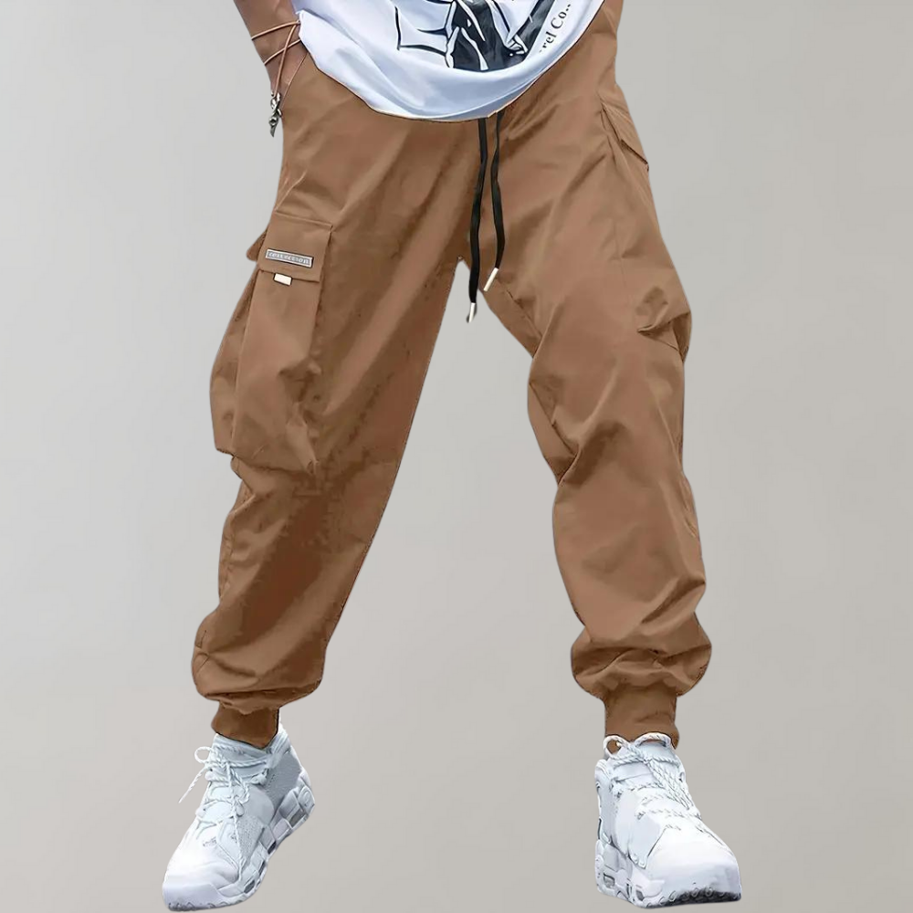 Herren Cargo Jogginghose – Lila Streetwear-Hose mit Reißverschlusstaschen & Bündchen