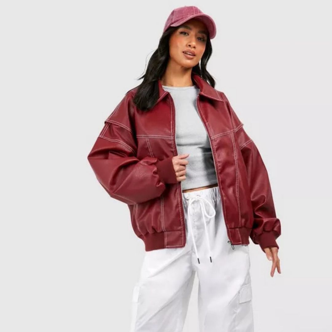 Faye™ - Oversized Lederjacke