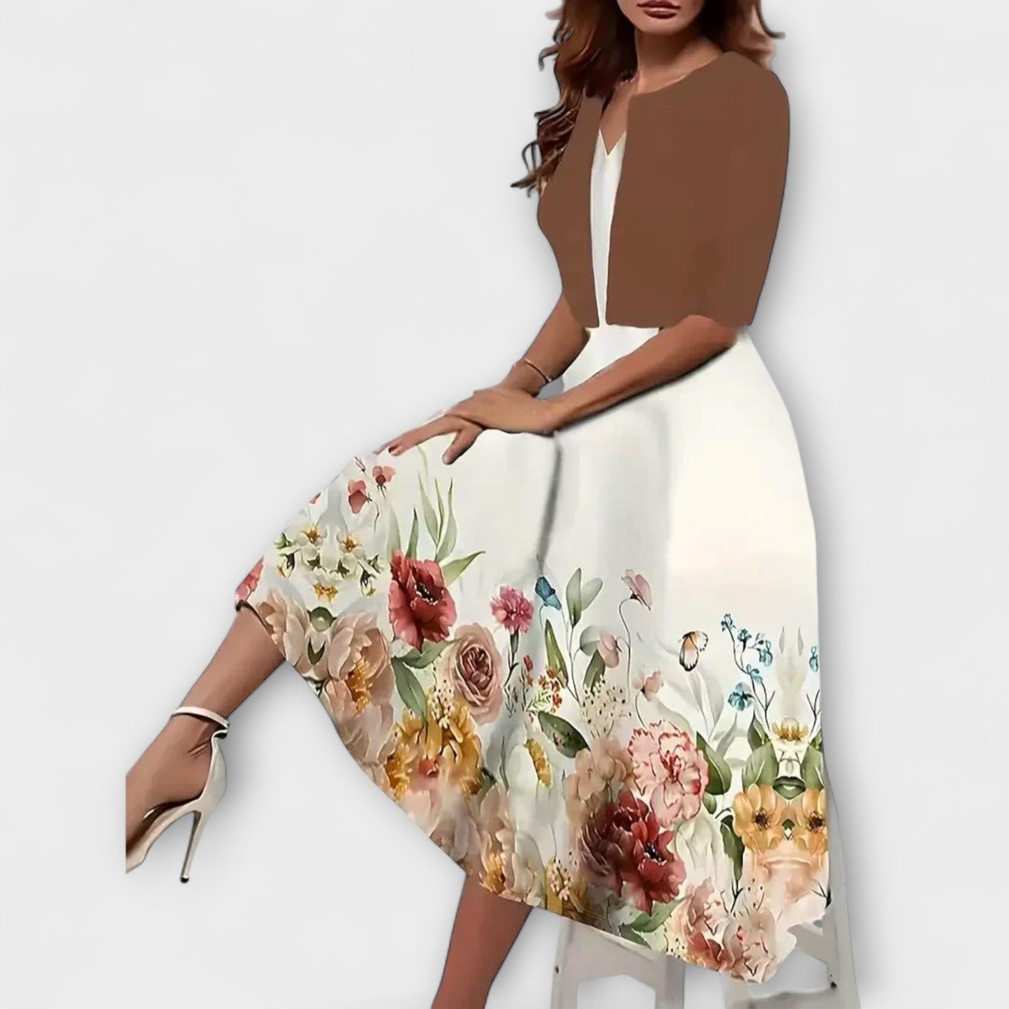 Damen Midi Kleid mit Blazer