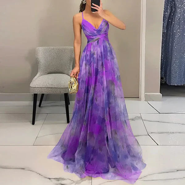 Eirith ™ | Elegantes bedrucktes Maxikleid mit Schnürung