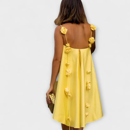 Jordan - Stilvolles Floralprint-Loses Mini-Kleid mit Trägern