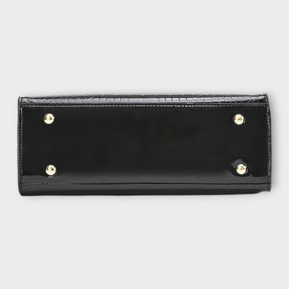 Aurora. -  Glänzende Krokodilledermuster-Handtasche