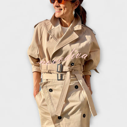 Aurora- Elegante Jacke Midi-Rock mit Taschen