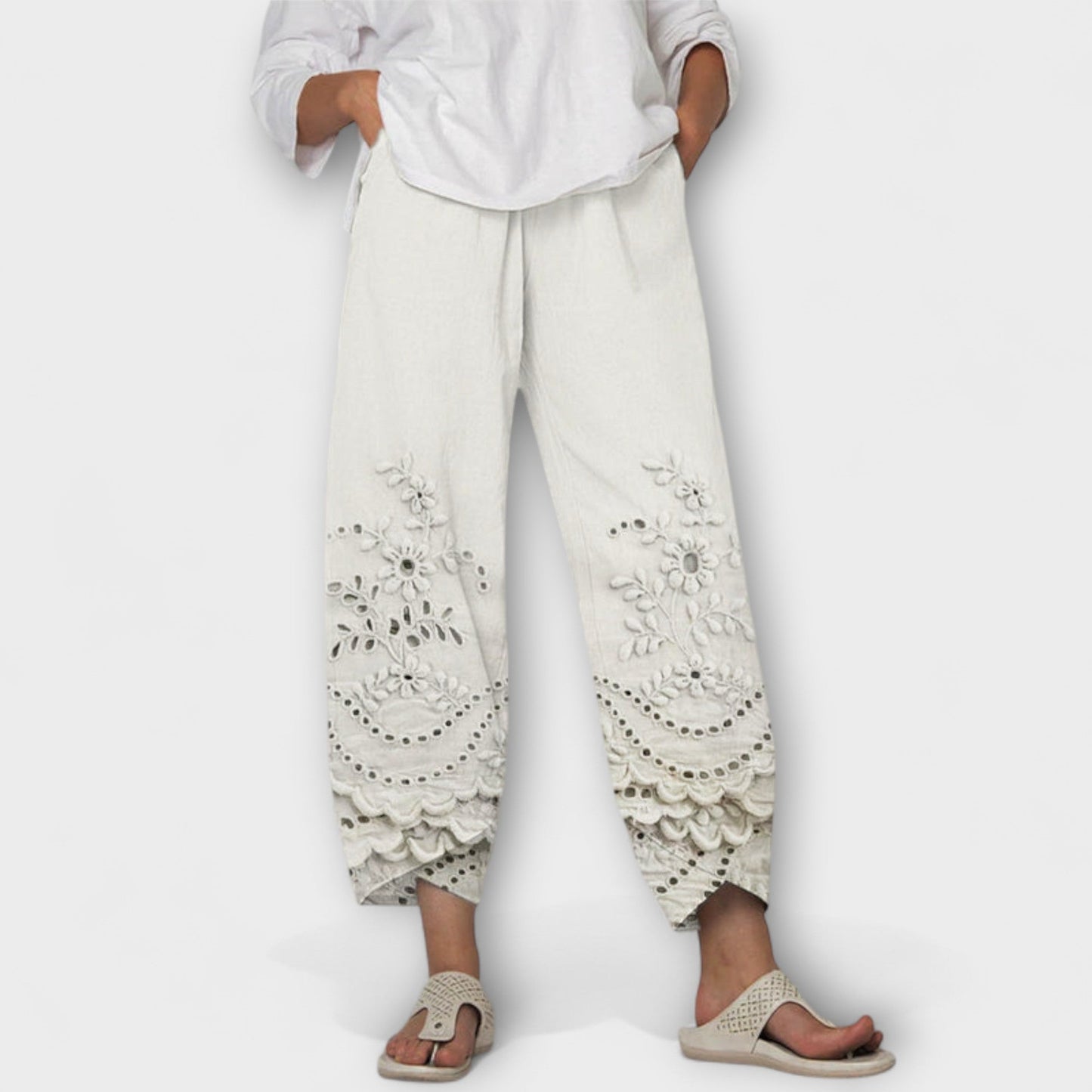 Chloe – Elegante Print Spitzenhose