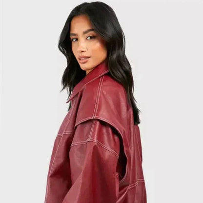 Faye™ - Oversized Lederjacke