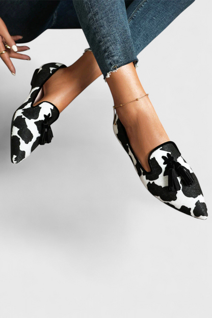 Fermina Elegante Mokassins mit Spitzem und Bicolor-Design