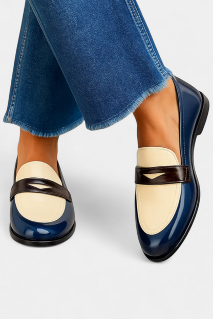 Bicolor Mokassins Claudia im zeitlosen Stil