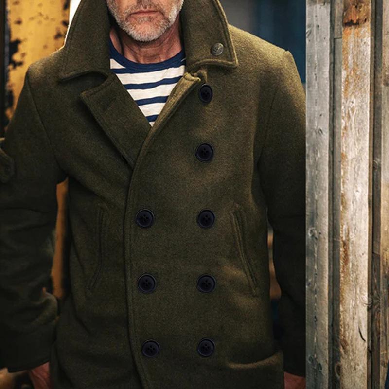 Zweireihiger Mantel mit Revers für Herren