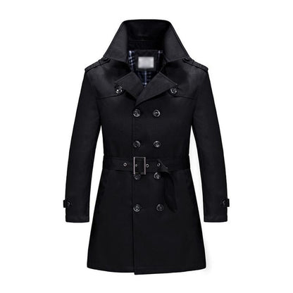 Schlanker, doppelt geknöpfter Trenchcoat für Herren