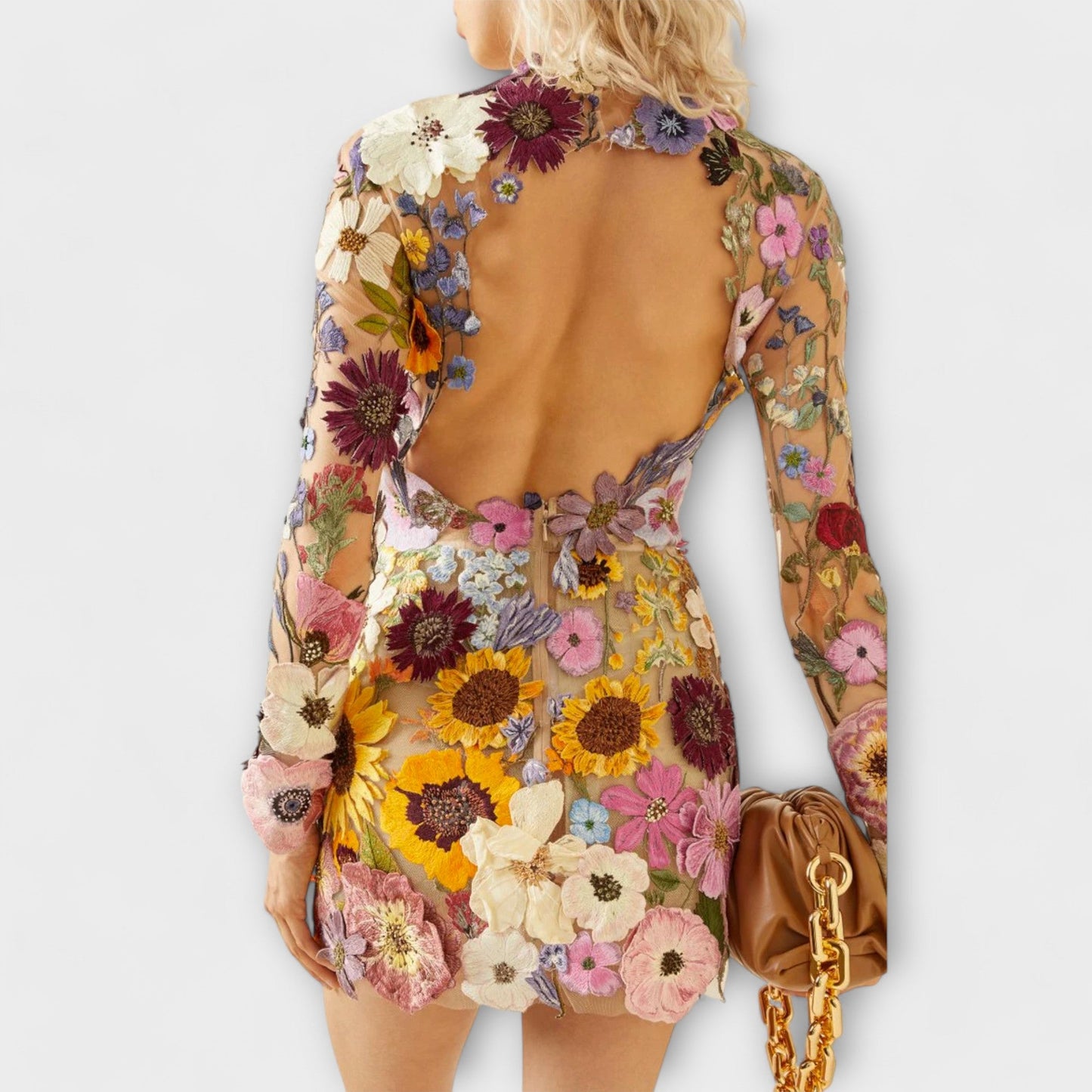 Aurora - Kleid mit 3D-Blumenmuster