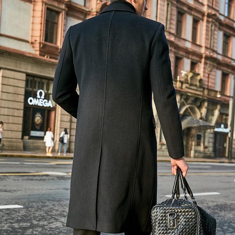 Slim-Fit-Mantel mit Revers für Herren